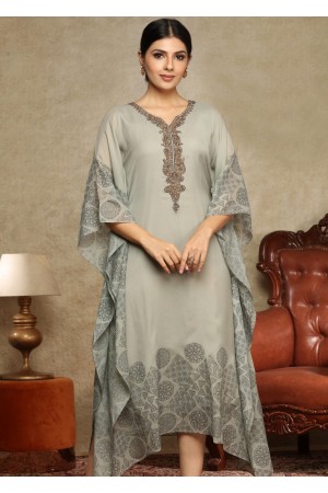 Grey Georgette Chifoon Kaftan Kurti 